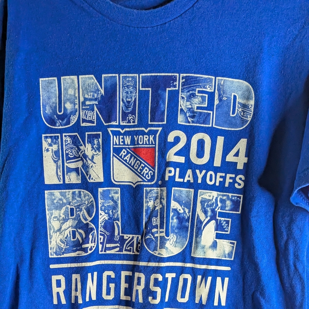 NY Rangers 2014 NHL Playoffs Fan Tee Shirt XL By Gildan